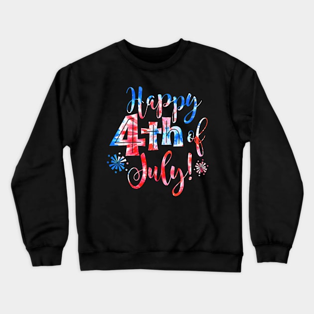 Tie dye America Happy 4th of July American Patriotic USA Crewneck Sweatshirt by BramCrye